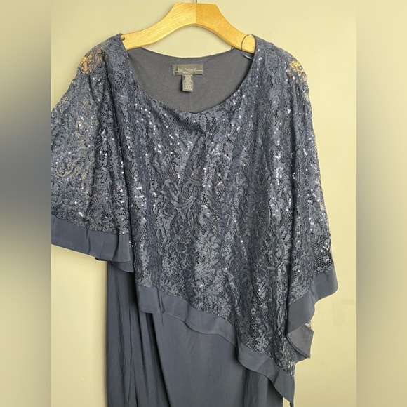 R&M Richards 8749W Blue Short Plus Size Mother Of The Bride Size 20W NWT - Picture 7 of 12